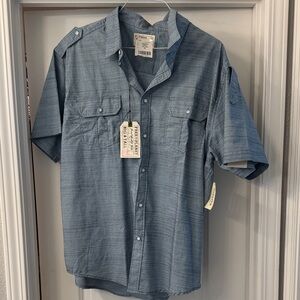 Free Planet Men's Blue Button Down Shirt